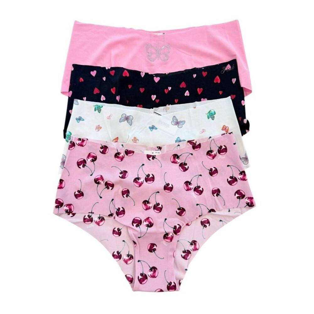 Victoria's Secret Cheeky Panties Womens Large L No Show LOT OF 4 VS Smooth Panty